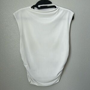 Saints 21 White ruched tank sleeveless top